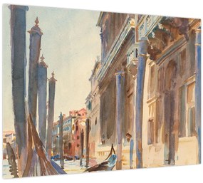 Üveg kép - John Singer Sargent, Gondola Moorings on the Grand Canal, reprodukciók (70x50 cm)