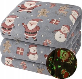 Koc Takaró Polár Karácsonyi Gyerek Fényvisszaverő Sötétben Világító 150X200 CM