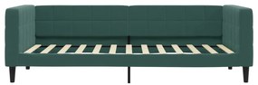 sötétzöld kihúzható bársonyheverő 100 x 200 cm