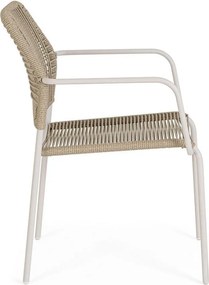 Bézs-natúr színű fém kerti szék Jable – Bizzotto