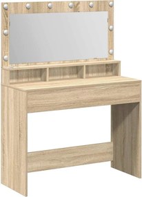 vidaXL Öltözködőasztal tükörrel Sonoma tölgy 100 x 41 x 135 cm Faanyag
