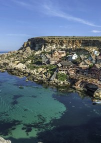 Poszter 29,7x42cm Popeye falu Gozo tengerpartján, Assaf Frank