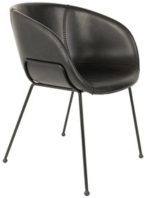 Feston design karfás szék, fekete textilbőr