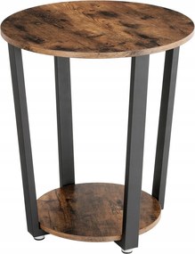 Dohányzóasztal Oldalsó Kerek Stílus Loft Ipari Fekete Fém ⌀ 50 cm