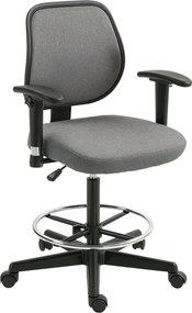 Vinsetto Magas Irodai Szék Állítható Ülőfelülettel és Karfákkal, méret: 60SZ x 57M x 97-119M cm Kerekeken, Szürke | Aosom