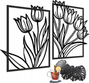Faliképek áttört panelek tulipánok virágok dekoráció nagy XXL 79x116