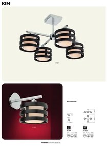 Redo 01-627 - KIM rúdra szerelt csillár 4xE14/28W/230V fényes króm/fekete