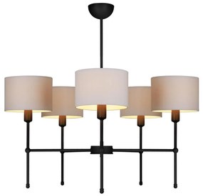 Rúdon függő csillár MADELA 5xE14/40W/230V fehér/fekete