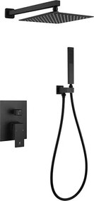 AREZZO design ROCKFIELD Falsík alatti zuhanyszett falon belüli egységgel, fekete AR-9960BL
