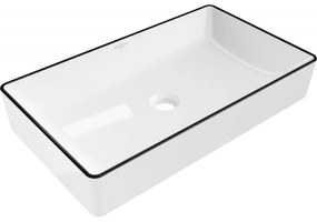 Mexen Nadia pultra szerelhető mosdó 62 x 35 cm, fehér/fekete - 21616007