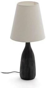 Fekete-krémszínű asztali lámpa textil búrával (magasság 56 cm) Luvia – Kave Home