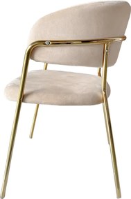Design étkezőszék, bézs Velvet szövet/gold króm arany, DASMIN NEW TYP 1