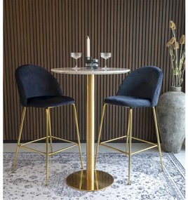 Bolzano Bár asztal, márványhatású lap, sárgaréz hatású láb 70x105 cm