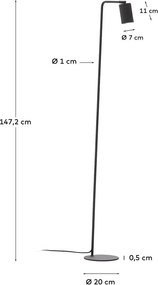 Fekete állólámpa (magasság 147 cm) Manie – Kave Home
