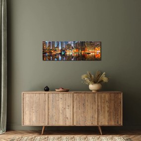 Manhattan képe éjjel (órával) (90x30 cm)
