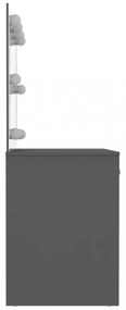 szürke LED-es MDF sminkasztal 110 x 55 x 145 cm