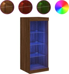 vidaXL barna tölgy színű tálalószekrény LED-ekkel 41 x 37 x 100 cm