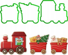 3x Karácsonyi Forma Vonat Vagonok Ruha Szett 3db