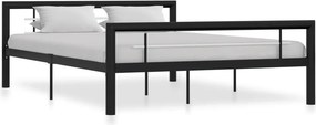 vidaXL fekete és fehér fém ágykeret 160 x 200 cm