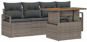 vidaXL Kerti Kanapé Szett párnával 5 pcs Szürke