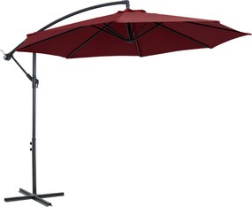 Outsunny Ø 295 cm Eccentrikus Parasol Kerti Napernyő Állítható Szögű Kereszt Alappal és Kézi Kurblival | Aosom