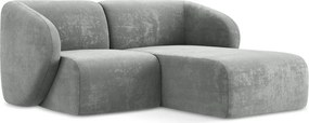 Szürke zsenília sarokkanapé (jobb oldali-heverő résszel) Lani – Makamii