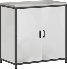 vidaXL Konyhai Tárolás polcokkal tárolóval Ezüst 60 x 50 x 92 cm Acél