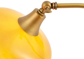 Klasszikus asztali lámpa bronz színben, narancssárga opálüveggel - Clerk