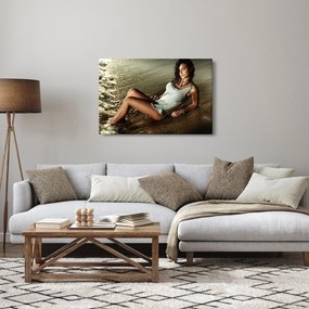 Egy nő a tengerparton képe (90x60 cm)