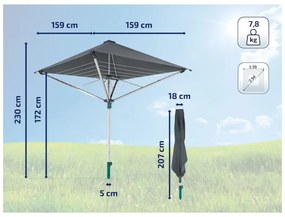 Ezüstszínű kerti ruhaszárító 40 m LinoProtect 400 – LEIFHEIT
