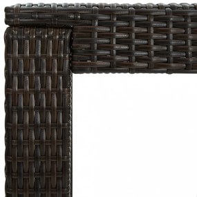 barna polyrattan kerti bárasztal 60,5 x 60,5 x 110,5 cm