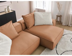 Barna bőrutánzat sarokkanapé (variálható) Boheme – Bobochic Paris