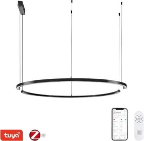 Immax NEO 07329L - LED dimmelhető, kábelre függeszthető csillár FINO 72W/230V 120 cm fekete Tuya+ távirányító