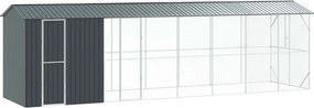 vidaXL Madár kalitka Antracit 860 x 208 x 247 cm Horganyzott acél