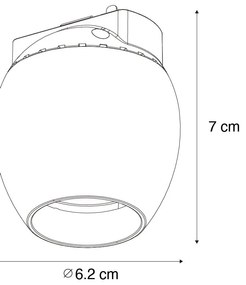 Modern fekete spotlámpa 1 fázisú sínrendszerhez 6W 3000K - Magnetic Zagaye