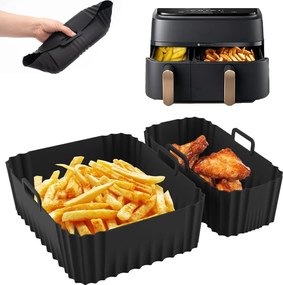 2db Szilikon Forma Utántöltő Air Fryer Zsírmentes Olajsütőhöz