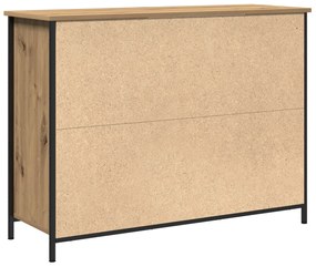 Oldalszekrény Kézműves Tölgy 100x35x75 cm Konstrukciós Fa