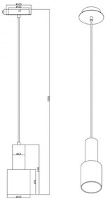 Trio - Csillár zsinóron WAILER 1xGU10/5W/230V szürke