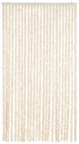 bézs és fehér zsenília rovarfüggöny 100 x 230 cm