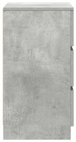 2 db betonszürke éjjeliszekrények 3 fiókkal 39x35x65 cm