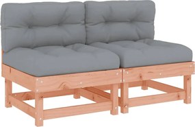 vidaXL 2 db tömör duglászfenyő középső kanapé párnákkal