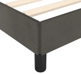 sötétszürke bársony ágykeret matrac nélkül 160 x 200 cm