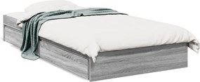 vidaXL szürke sonoma színű szerelt fa ágykeret fiókokkal 90 x 200 cm