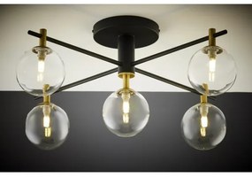 Jupiter 2035 - Felületre szerelhető csillár FIGARO 5xG9/10W/230V fekete/arany/bézs/átlátszó
