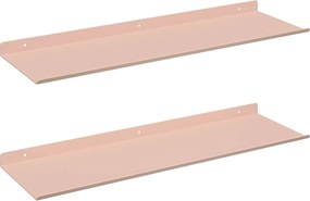 vidaXL Lebegő polc 2 pcs Rózsaszín 60 x 18 x 2,5 cm Acél