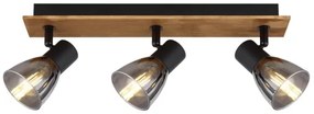 Globo 54307-3W - CLAUDE 3xE14/40W spotlámpa fekete/fa