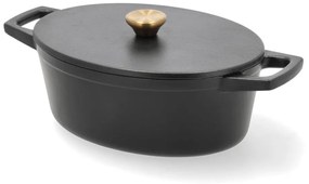 Indukciós tűzhelyhez alkalmas öntöttvas edény fedővel 3,8 l – Holm