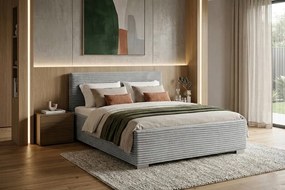 LUCI ágy 160x200 cm Világosszürke Matrac nélkül