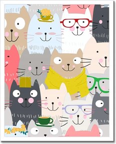 Poszterek keretben 40x50 Vicces macskák mix