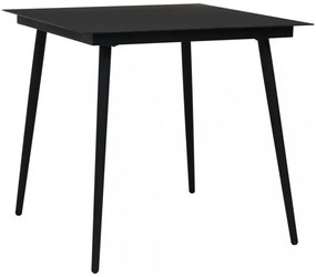 5 részes fekete PVC rattan kültéri étkezőgarnitúra